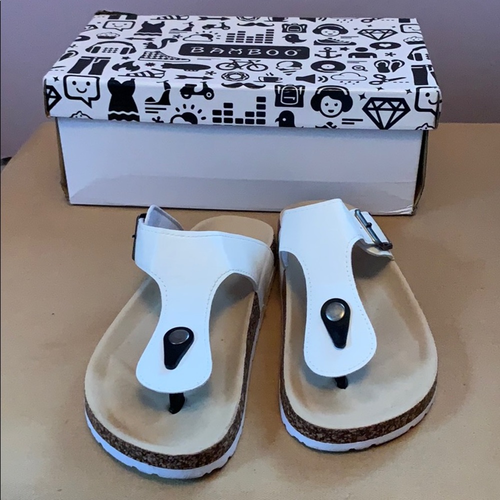 White sandals